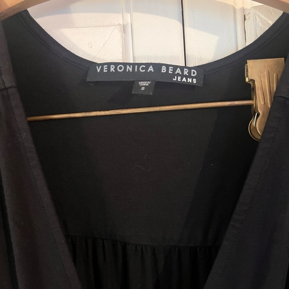 Veronica Beard Jeans Dress Romi Midi Side Ruched Tie in Black size Small - Picture 5 of 7
